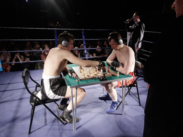 Chess boxing combines brains and brawn — you can win with a knockout or a checkmate.
