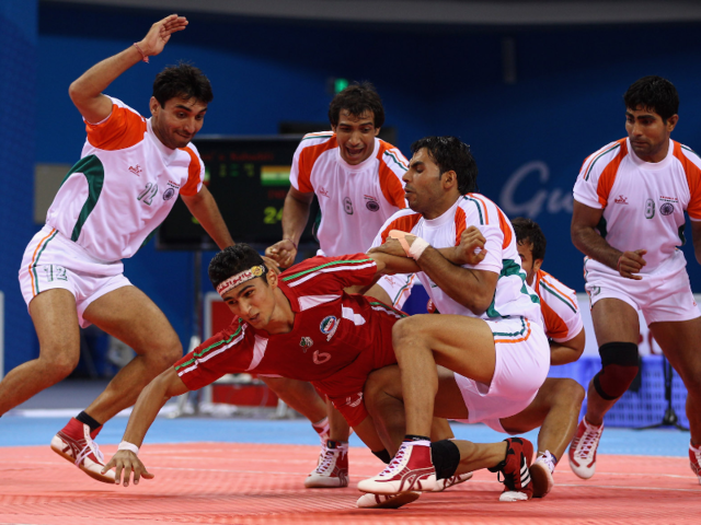 Kabaddi is like high-stakes red rover — you don't want to get caught on the other side of the court.