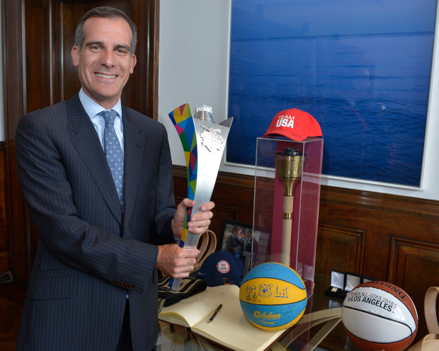 2. Eric Garcetti, 46, Mayor of Los Angeles In less than four years in office, Garcetti has helped land two NFL franchises in L.A. after the city went 21 years without one … (Photo by John McCoy/Los Angeles Daily News/SCNG)