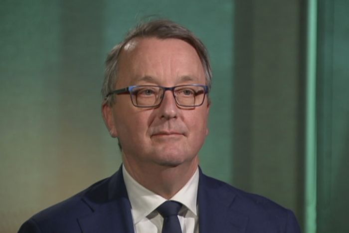 Victorian Disability Minister Martin Foley being interviewed by 7.30. June 2017