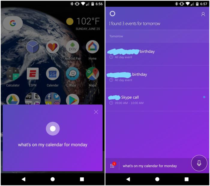 launch cortana android