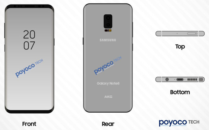 galaxy note 8 leaked schematics