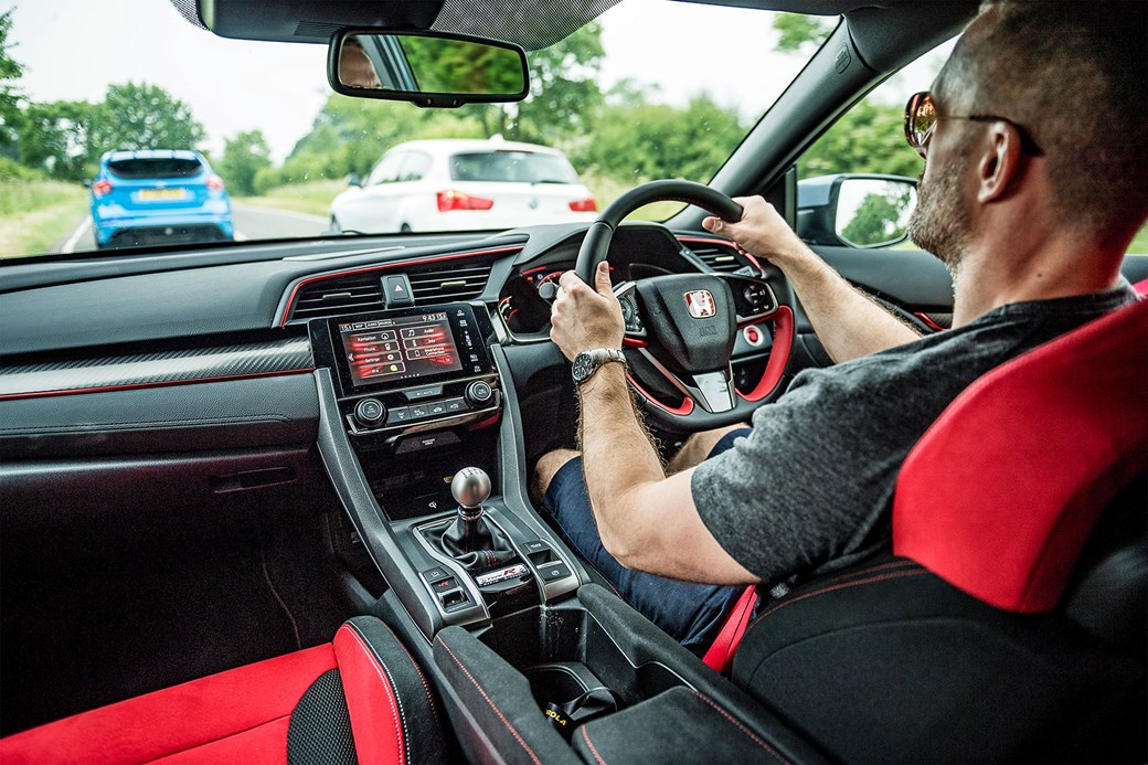 Honda Civic Type R interior: it's very red