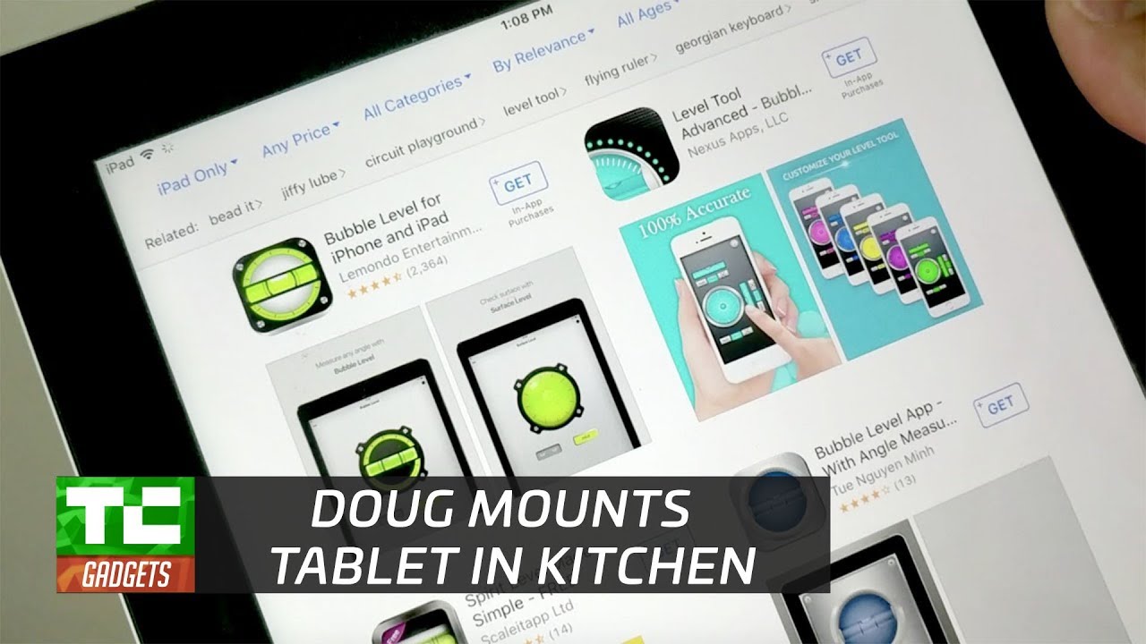 Image result for Doug mounts a tablet to the kitchen wall