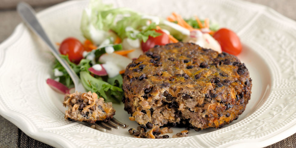 Beef and lentil burger