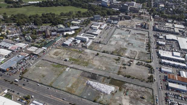 The site of the metro sports facility, bordered by St Asaph and Antigua streets and Moorhouse Ave, in central Christchurch.