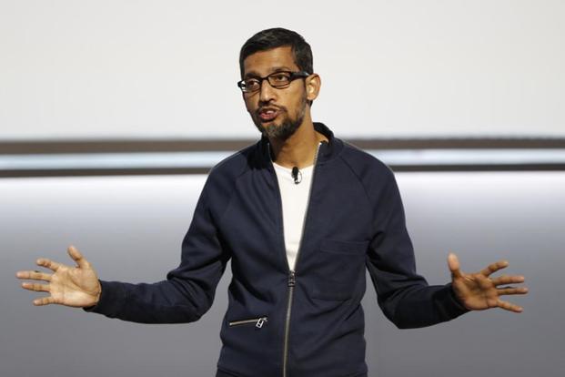 Google CEO Sundar Pichai also unveiled a programme called ‘Grow with Google’ aimed at training Americans how to get jobs or grow their businesses. Photo: Reuters